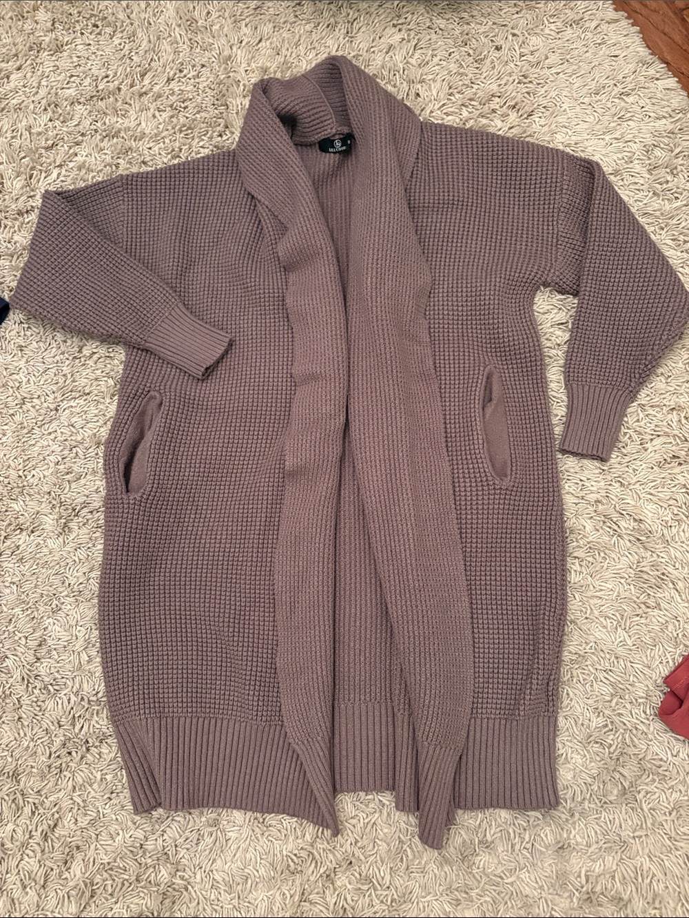 Open-Front Shawl Collar Cardigan Sweater - Mauve Taupe